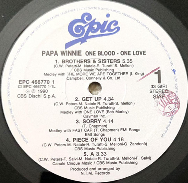 Papa Winnie - One Blood One Love | Epic (EPC 466770) - 3 Papa Winnie - One Blood One Love | Epic (EPC 466770) - 3