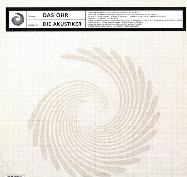 Die Akustiker - Das Ohr | X-IT Records (XLTD 0014) - 2 Die Akustiker - Das Ohr | X-IT Records (XLTD 0014) - 2