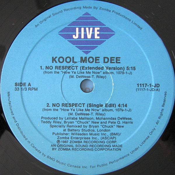 Kool Moe Dee - No Respect | Jive (1117-1-JD) - 3