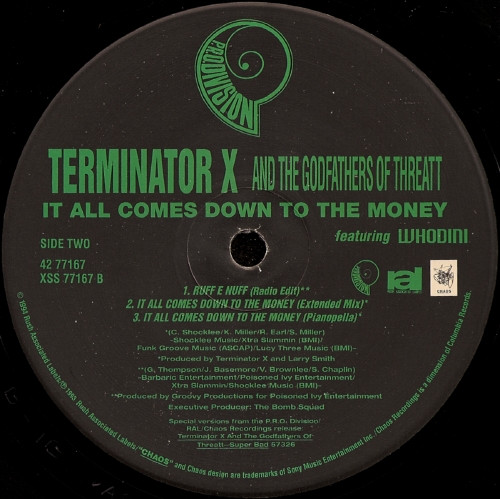 Terminator X & The Godfathers Of Threatt Featuring Whodini - It All Comes Down To The Money | P.R.O. Division (42 77167) - 4
