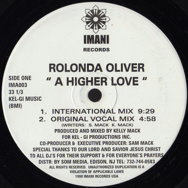 Rolonda Oliver - A Higher Love | Imani Records (IMA003) - main