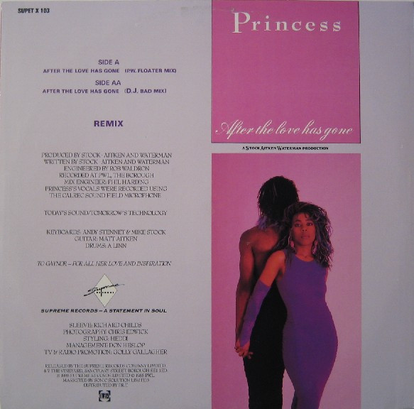 Princess - After The Love Has Gone | Supreme Records (SUPETX 103) - 2 Princess - After The Love Has Gone | Supreme Records (SUPETX 103) - 2