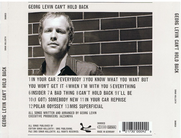 Georg Levin - Can't Hold Back | Sonar Kollektiv (SK009CD) - 3
