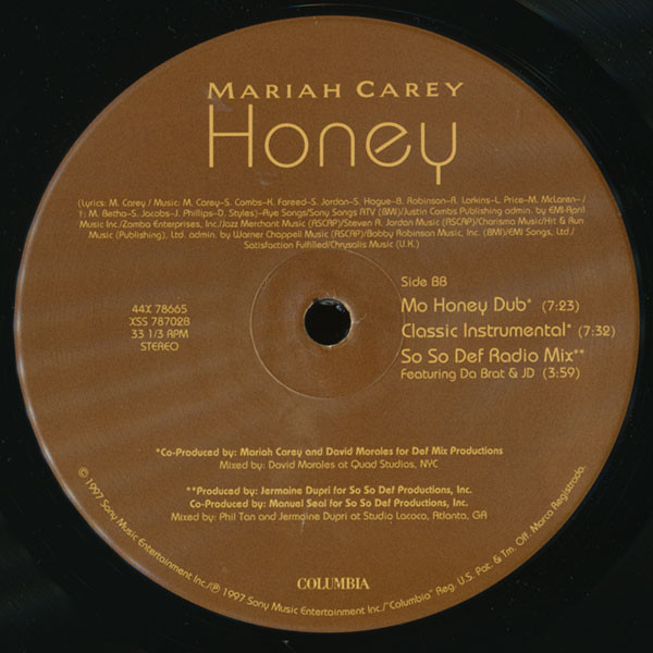 Mariah Carey - Honey | Columbia (44X 78665) - 6 Mariah Carey - Honey | Columbia (44X 78665) - 6