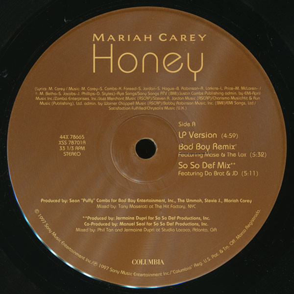 Mariah Carey - Honey | Columbia (44X 78665) - 3 Mariah Carey - Honey | Columbia (44X 78665) - 3
