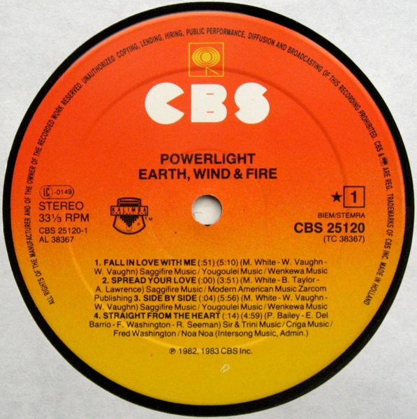 Earth, Wind & Fire - Powerlight | CBS (CBS 25120) - 3