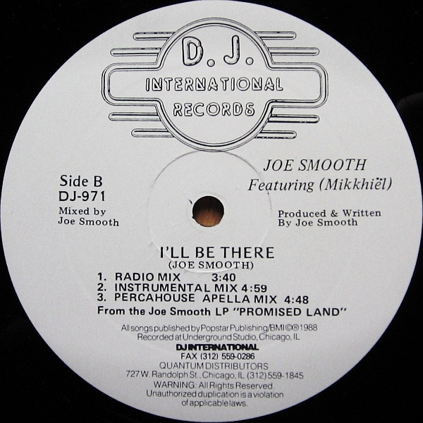 Joe Smooth  &  Mikkhiel - I'll Be There | D.J. International Records (DJ-971) - 2