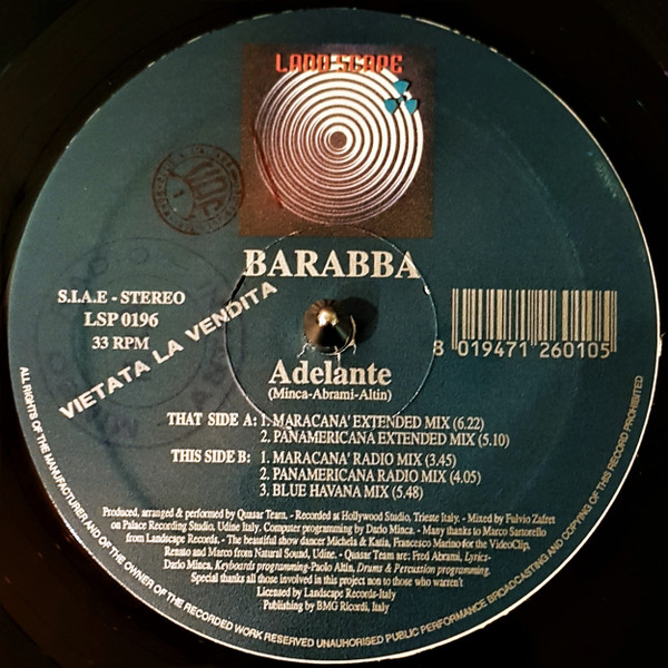 Barabba - Adelante | Landscape Records (LSP 0196)