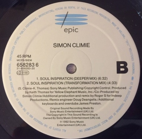 Simon Climie - Soul Inspiration | Epic (658283 6) - 3