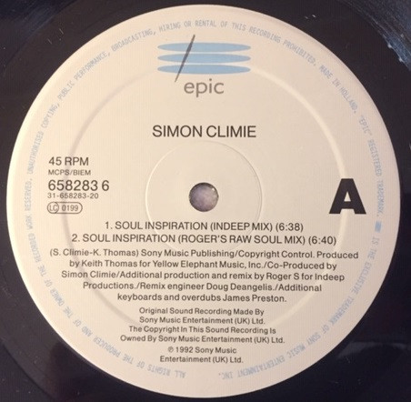 Simon Climie - Soul Inspiration | Epic (658283 6) - 2