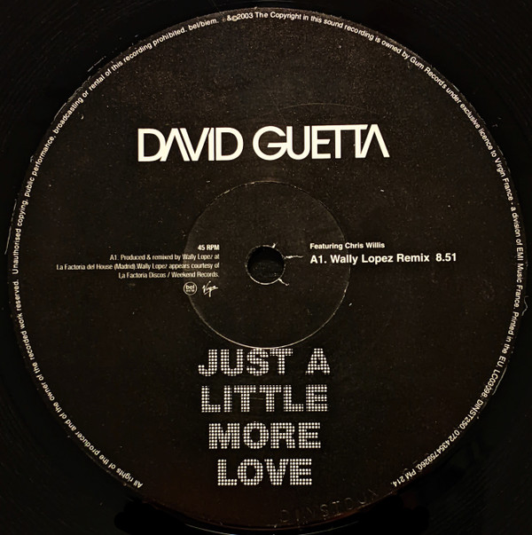 David Guetta Featuring Chris Willis - Just A Little More Love | Virgin (DINST 250) - 3