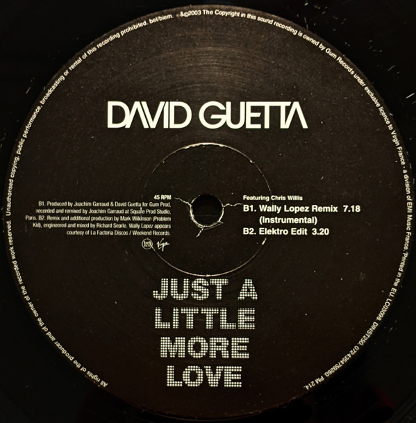David Guetta Featuring Chris Willis - Just A Little More Love | Virgin (DINST 250) - 4
