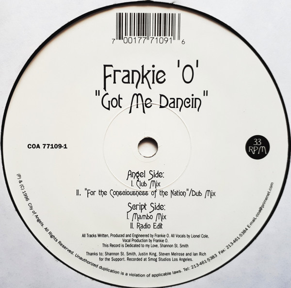 Frankie O - Got Me Dancin | City Of Angels (COA 77109-1) - 3