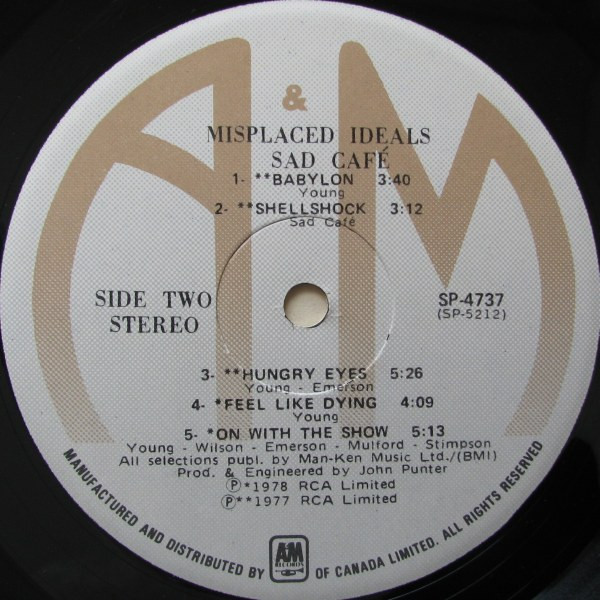Sad Café - Misplaced Ideals | A&M Records (SP-4737) - 4 Sad Café - Misplaced Ideals | A&M Records (SP-4737) - 4