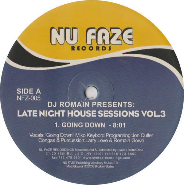 DJ Romain - Late Night House Sessions Vol. 3 | Nu Faze Records (NFZ005)
