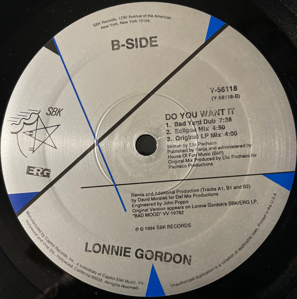 Lonnie Gordon - Do You Want It | SBK Records (Y-58118) - 3