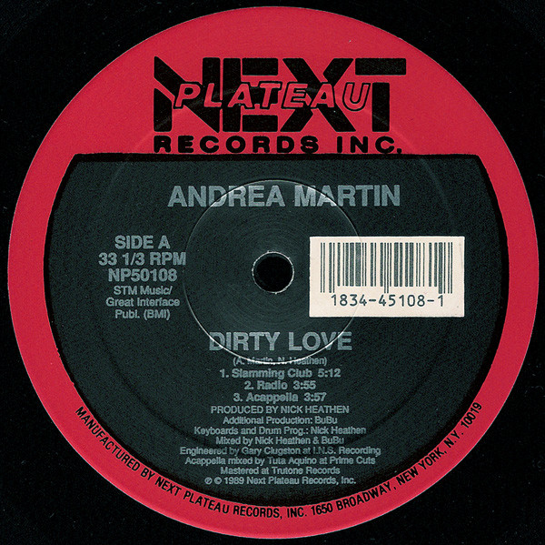 Andrea Martin - Dirty Love | Next Plateau Records Inc. (NP50108) - main Andrea Martin - Dirty Love | Next Plateau Records Inc. (NP50108) - main