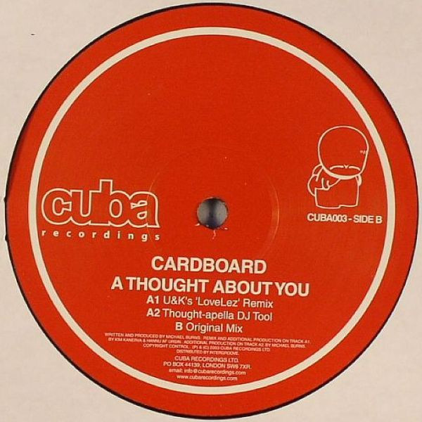 Cardboard - A Thought About You | Cuba Recordings (CUBA003) - main Cardboard - A Thought About You | Cuba Recordings (CUBA003) - main