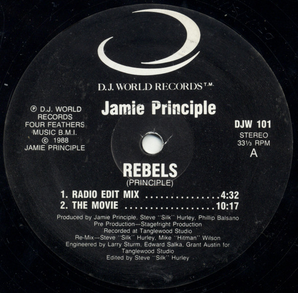 Jamie Principle - Rebels | D.J. World Records (DJW 101) - 3 Jamie Principle - Rebels | D.J. World Records (DJW 101) - 3