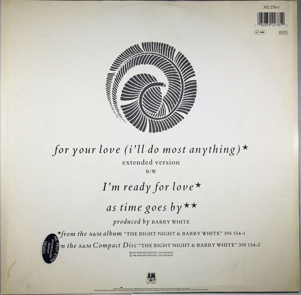 Barry White - For Your Love (I'll Do Most Anything) | A&M Records (392 278-1) - 2