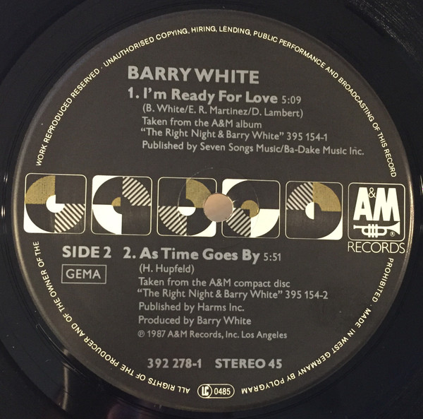 Barry White - For Your Love (I'll Do Most Anything) | A&M Records (392 278-1) - 4