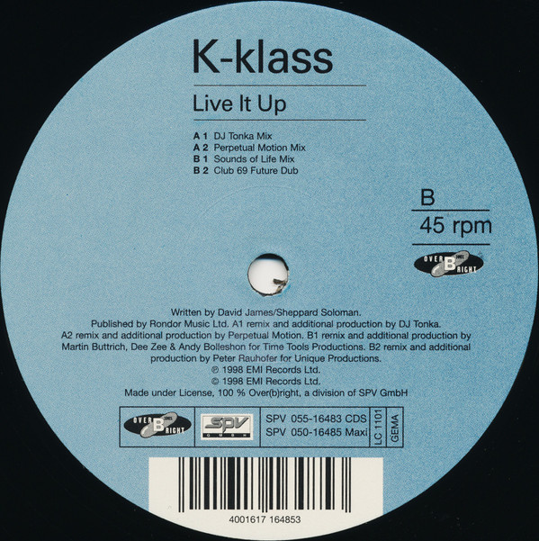 K-Klass - Live It Up | 100% Overright (SPV 050-16485) - 3 K-Klass - Live It Up | 100% Overright (SPV 050-16485) - 3