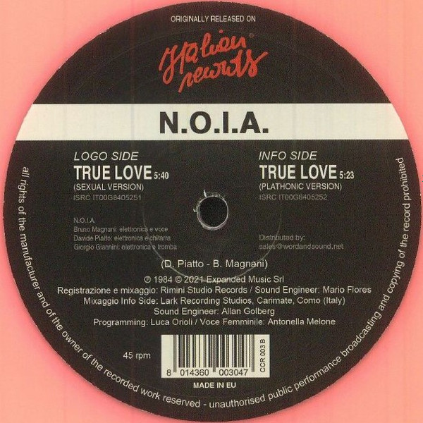 N.O.I.A. - True Love | Club Culture Rarities (CCR 003)