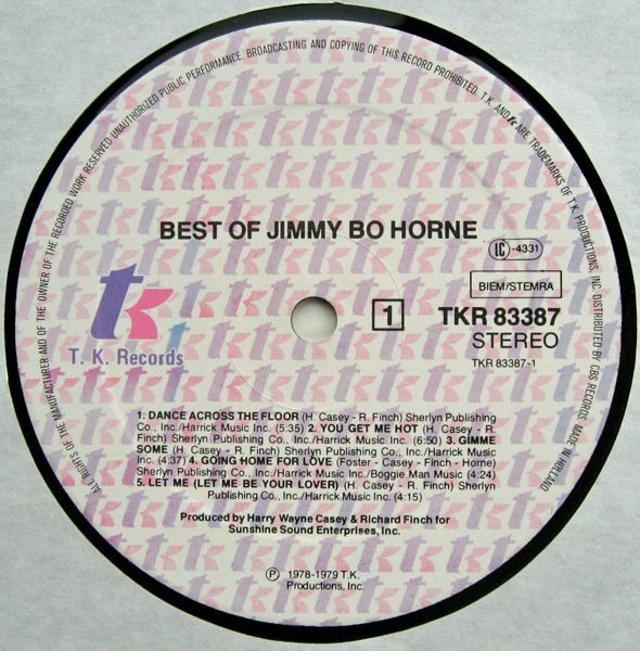 Jimmy "Bo" Horne - Best Of Jimmy 'Bo' Horne | T.K. Records (83387) - 3