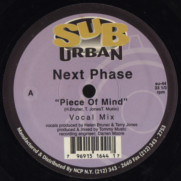 Next Phase Featuring Helen Bruner & Terry Jones - Piece Of Mind | Sub-Urban (su-44) - 2