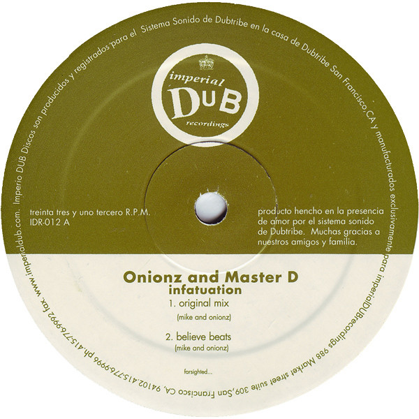 Onionz & Master D - Infatuation | Imperial Dub Recordings (IDR-012)