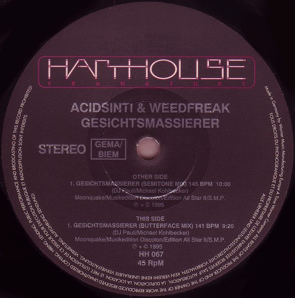 Acidsinti & Weedfreak - Gesichtsmassierer | Harthouse (HH 067)