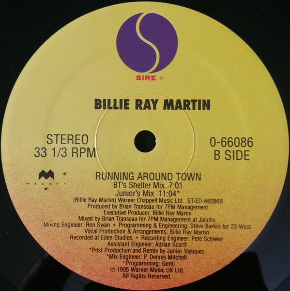 Billie Ray Martin - Running Around Town | Sire (0-66086) - 3 Billie Ray Martin - Running Around Town | Sire (0-66086) - 3