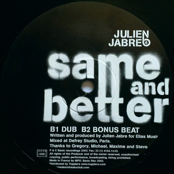 Julien Jabre - The Sneakers Freaks Club Vol. 4 - Same And Better | Basic Recordings (BSC 017) - 2 Julien Jabre - The Sneakers Freaks Club Vol. 4 - Same And Better | Basic Recordings (BSC 017) - 2