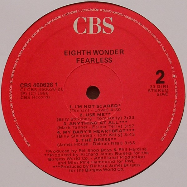 Eighth Wonder - Fearless | CBS (CBS 460628 1) - 4