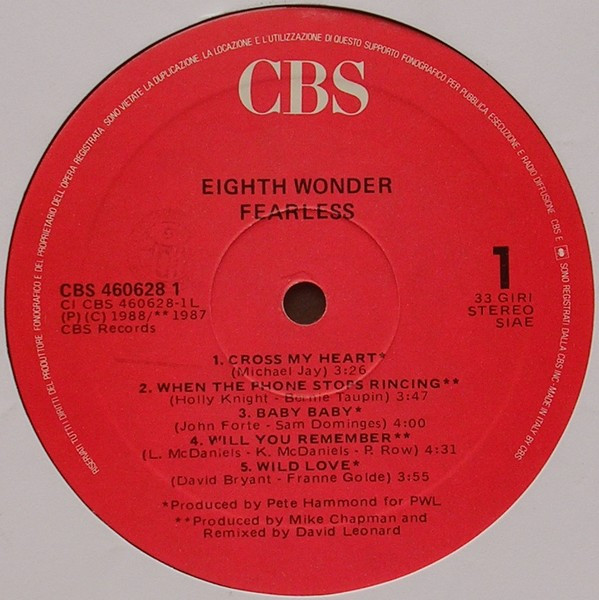 Eighth Wonder - Fearless | CBS (CBS 460628 1) - 3