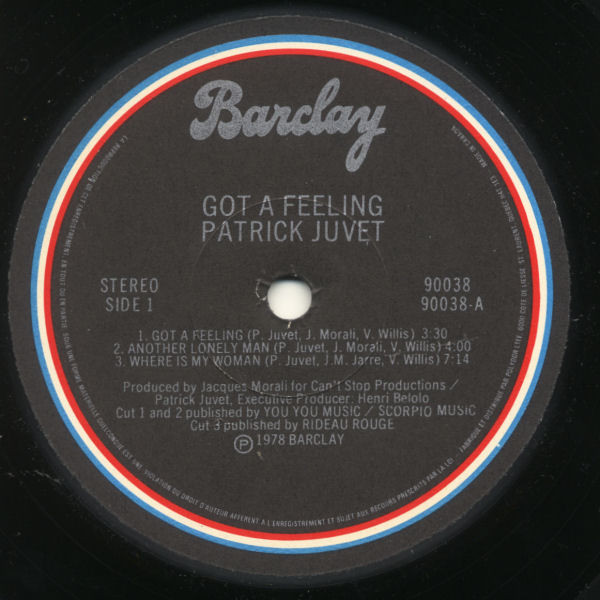 Patrick Juvet - Got A Feeling [Vinyl] | Barclay (90038) - 3