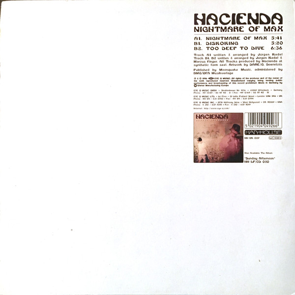 Hacienda - Nightmare Of Max | Harthouse (HH UK 007) - 2