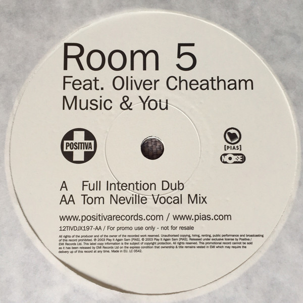 Room 5 Feat. Oliver Cheatham - Music & You | Positiva (12TIVDJX197) - 2