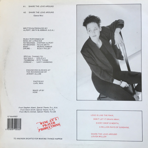 Louisa Miller - Share The Love Around | Wing An' A Prayer Records (12 WAP 003) - 2 Louisa Miller - Share The Love Around | Wing An' A Prayer Records (12 WAP 003) - 2