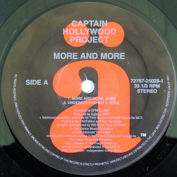 Captain Hollywood Project - More And More | ä (72787-25028-1) - 2