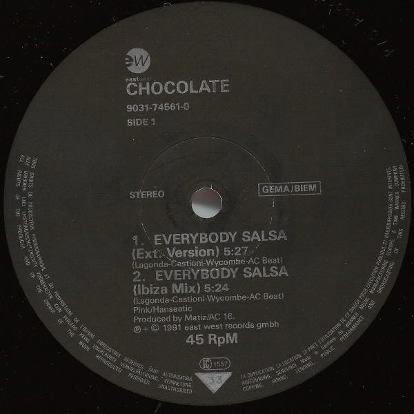 Chocolate - Everybody Salsa | EastWest (9031-74561-0) - 3