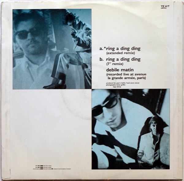 Perils Of Plastic - Ring A Ding Ding | WEA (YZ 61T) - 2