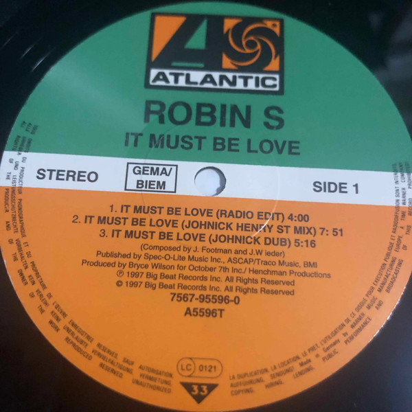 Robin S - It Must Be Love | Atlantic (7567-95596-0) - 3