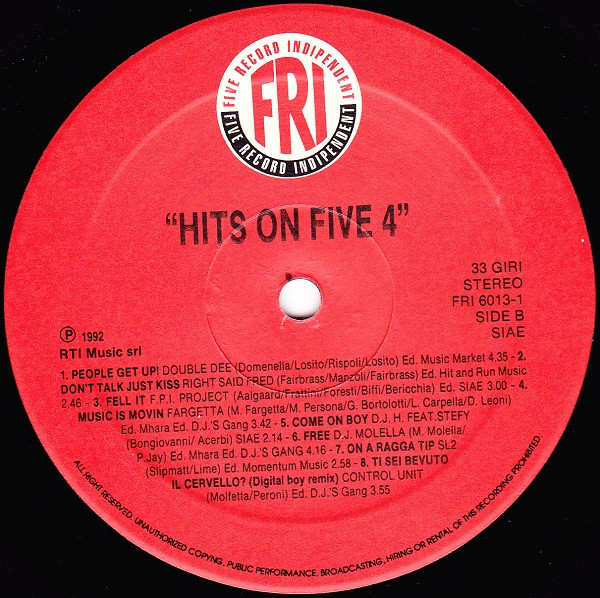 Various - Hits On Five 4 | Free Records Independent (FRI 6013-1) - 4