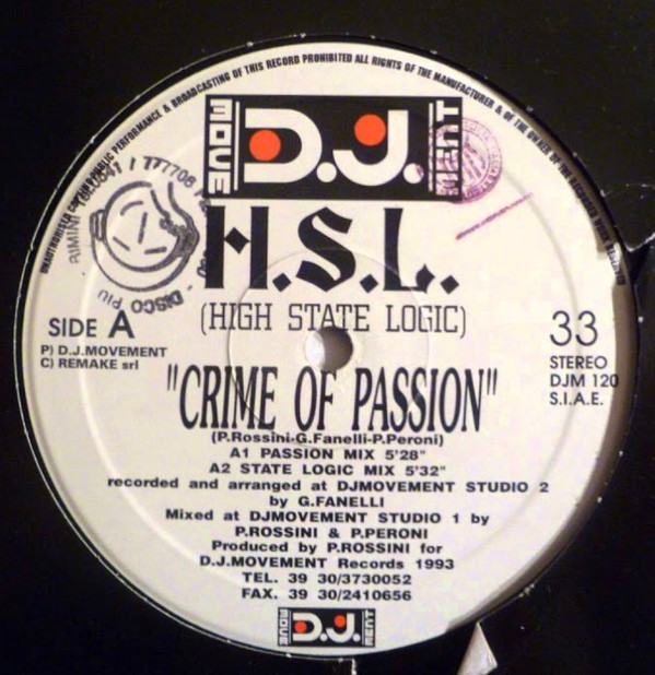 H.S.L. - Crime Of Passion | DJ Movement (DJM 120) - 3