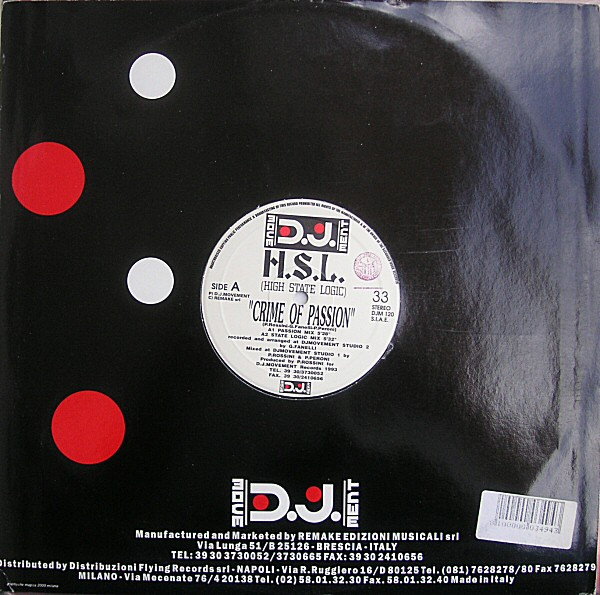 H.S.L. - Crime Of Passion | DJ Movement (DJM 120) - 2
