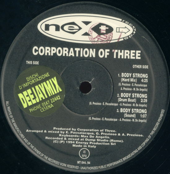 Corporation Of Three - Body Strong | Next Records (NT 044 94) - 2 Corporation Of Three - Body Strong | Next Records (NT 044 94) - 2