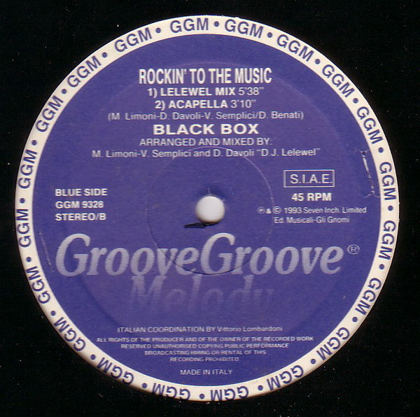 Black Box - Rockin' To The Music | Groove Groove Melody (GGM 9328) - 2