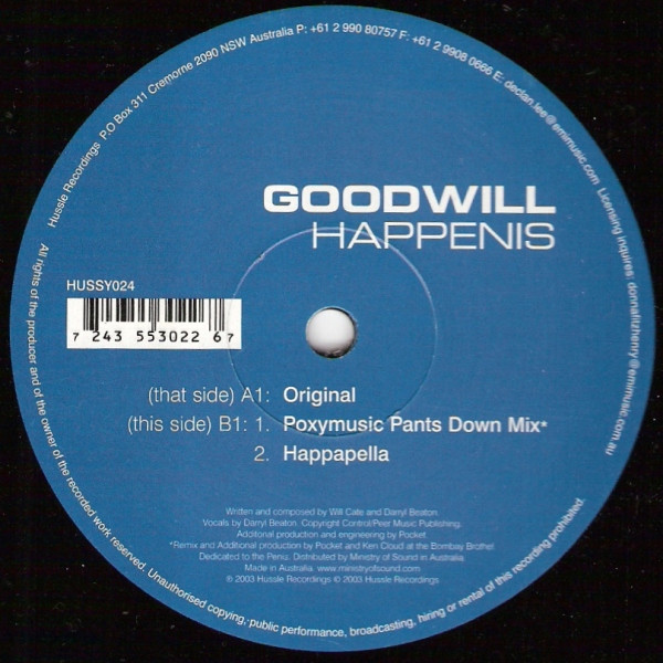 Goodwill - Happenis | Hussle Recordings (HUSSY024)