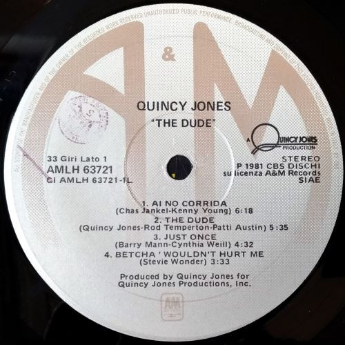 Quincy Jones - The Dude | A&M Records (AMLH 63721) - 3 Quincy Jones - The Dude | A&M Records (AMLH 63721) - 3